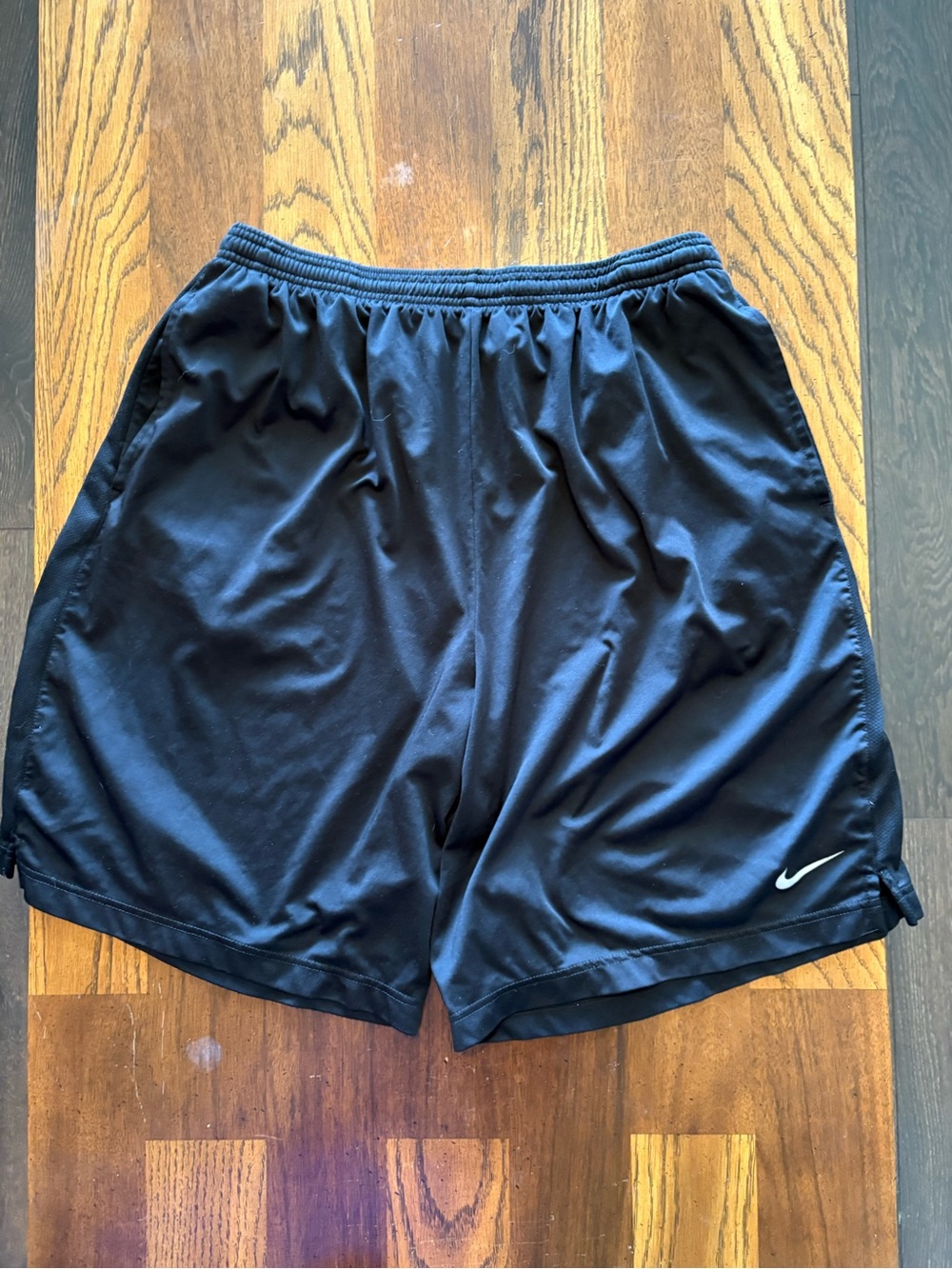 Nike Men’s Black Athletic Shorts with White Swoosh